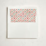 "Patchwork Christmas" - Slip-In Envelope Liners in Crimson by Paper Sun Studio - Liner in white envelope