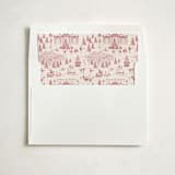 "Nutcracker Toile" - Slip-In Envelope Liners in Berry by Teju Reval - Liner in white envelope