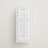 "Formal Serif" - Letterpress Menus in Dove Grey by Nicole Walsh - Front