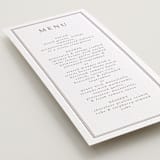 "Formal Serif" - Letterpress Menus in Dove Grey by Nicole Walsh - Detail