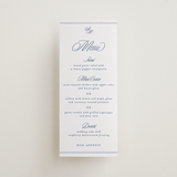 "Stately" - Letterpress Menus in Provincial Blue by Creo Study - Front
