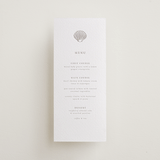 "Simple Seashell" - Letterpress Menus in Dove Grey by Hannah Bowman - Front