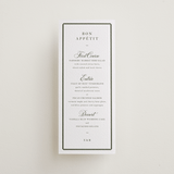 "Bevel" - Letterpress Menus in Moss by Megan Davis - Front