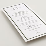 "Bevel" - Letterpress Menus in Moss by Megan Davis - Detail