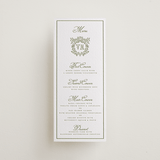 "Crestino" - Letterpress Menus in Olive by Petra Kern - Front