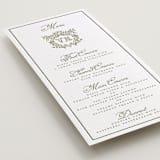 "Crestino" - Letterpress Menus in Olive by Petra Kern - Detail