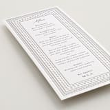 "Heirloom Needlework" - Letterpress Menus in Smoke | Blind Deboss by Meggy Masters - Detail