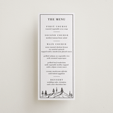 "Mountain Pines" - Letterpress Menus in Soft Black by Winston Latchman - Front