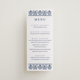 "Pressed Motif" - Letterpress Menus in Blueberry by Oma N. Ramkhelawan - Front