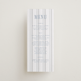 "Subtle Stripes" - Letterpress Menus in Pacific Blue by Nicole Walsh - Front