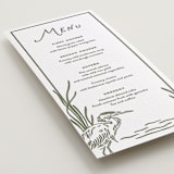 "Marshland" - Letterpress Menus in Artichoke by Oscar and Emma - Karly Depew - Detail