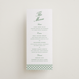 "Garden Trellis" - Letterpress Menus in Fern by Angela Garrick - Front