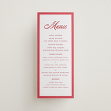 "Prep School" - Letterpress Menus in Scarlet by Morgan Kendall - Front