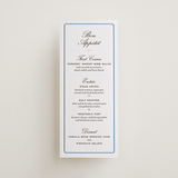 "Aperitif" - Letterpress Menus in Sky Blue by Megan Davis - Front