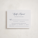 "Empire" - Letterpress Bar and Bat Mitzvah RSVP Cards in Navy by Jennifer Postorino - Front