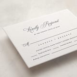 "Empire" - Letterpress Bar and Bat Mitzvah RSVP Cards in Navy by Jennifer Postorino - Detail