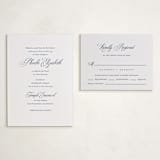 "Empire" - Letterpress Bar and Bat Mitzvah RSVP Cards in Navy by Jennifer Postorino - With Enclosure Card