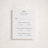 "Beaufort" - Letterpress Bar and Bat Mitzvah RSVP Cards in Sky Blue by Megan Davis - Front