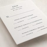 "Beaufort" - Letterpress Bar and Bat Mitzvah RSVP Cards in Sky Blue by Megan Davis - Detail