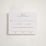 "Danbury" - Letterpress Bar and Bat Mitzvah RSVP Cards in Cherry by Megan Davis - Front