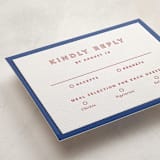 "Color Tone" - Letterpress Bar and Bat Mitzvah RSVP Cards in Scarlet by Kindred Fields - Detail