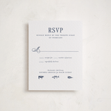 "Hepburn" - Letterpress Bar and Bat Mitzvah RSVP Cards in Navy by Megan Davis - Front