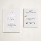 "Hepburn" - Letterpress Bar and Bat Mitzvah RSVP Cards in Navy by Megan Davis - With Enclosure Card