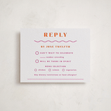 "Tanti Baci" - Letterpress Bar and Bat Mitzvah RSVP Cards in Neon Pink by Olivia Raufman - Front