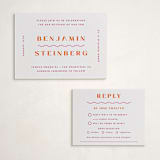 "Tanti Baci" - Letterpress Bar and Bat Mitzvah RSVP Cards in Neon Pink by Olivia Raufman - With Enclosure Card