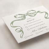 "Big Bow" - Letterpress Bar and Bat Mitzvah RSVP Cards in Mint by Teju Reval - Detail
