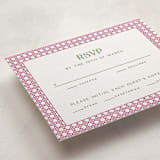 "delicate rattan" - Letterpress Bar and Bat Mitzvah RSVP Cards in Neon Pink by Ellen Schlegelmilch - Detail