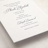 "Empire" - Letterpress Bar and Bat Mitzvah Invitations in Navy by Jennifer Postorino - Detail