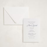 "Empire" - Letterpress Bar and Bat Mitzvah Invitations in Navy by Jennifer Postorino - Invitation with Envelope