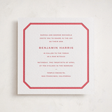 "Danbury" - Letterpress Bar and Bat Mitzvah Invitations in Cherry by Megan Davis - Front