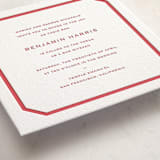 "Danbury" - Letterpress Bar and Bat Mitzvah Invitations in Cherry by Megan Davis - Detail