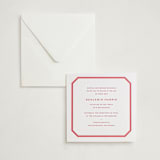 "Danbury" - Letterpress Bar and Bat Mitzvah Invitations in Cherry by Megan Davis - Invitation with Envelope