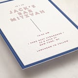 "Color Tone" - Letterpress Bar and Bat Mitzvah Invitations in Scarlet by Kindred Fields - Detail