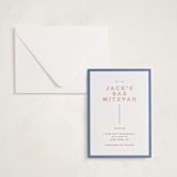 "Color Tone" - Letterpress Bar and Bat Mitzvah Invitations in Scarlet by Kindred Fields - Invitation with Envelope