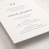 "Hepburn" - Letterpress Bar and Bat Mitzvah Invitations in Navy by Megan Davis - Detail