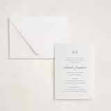 "Hepburn" - Letterpress Bar and Bat Mitzvah Invitations in Navy by Megan Davis - Invitation with Envelope