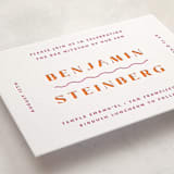 "Tanti Baci" - Letterpress Bar and Bat Mitzvah Invitations in Neon Pink by Olivia Raufman - Detail