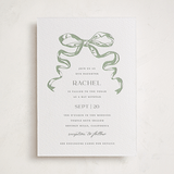 "Big Bow" - Letterpress Bar and Bat Mitzvah Invitations in Mint by Teju Reval - Front