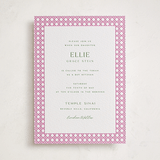 "delicate rattan" - Letterpress Bar and Bat Mitzvah Invitations in Neon Pink by Ellen Schlegelmilch - Front