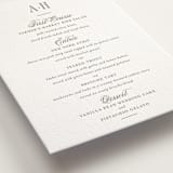 "Hepburn" - Letterpress Menus in Moss by Megan Davis - Detail