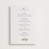 "Gathered" - Letterpress Menus in Pistachio by Susan Moyal - Front
