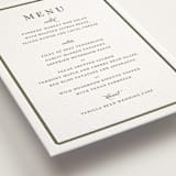 "Bevel" - Letterpress Menus in Moss by Megan Davis - Detail