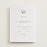 "Simple Seashell" - Letterpress Menus in Dove Grey by Hannah Bowman - Front