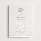 "Simple Seashell" - Letterpress Menus in Dove Grey by Hannah Bowman - Front
