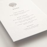 "Simple Seashell" - Letterpress Menus in Dove Grey by Hannah Bowman - Detail