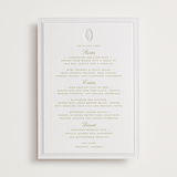 "Calia " - Letterpress Menus in Avocado by Ani Somi - Front